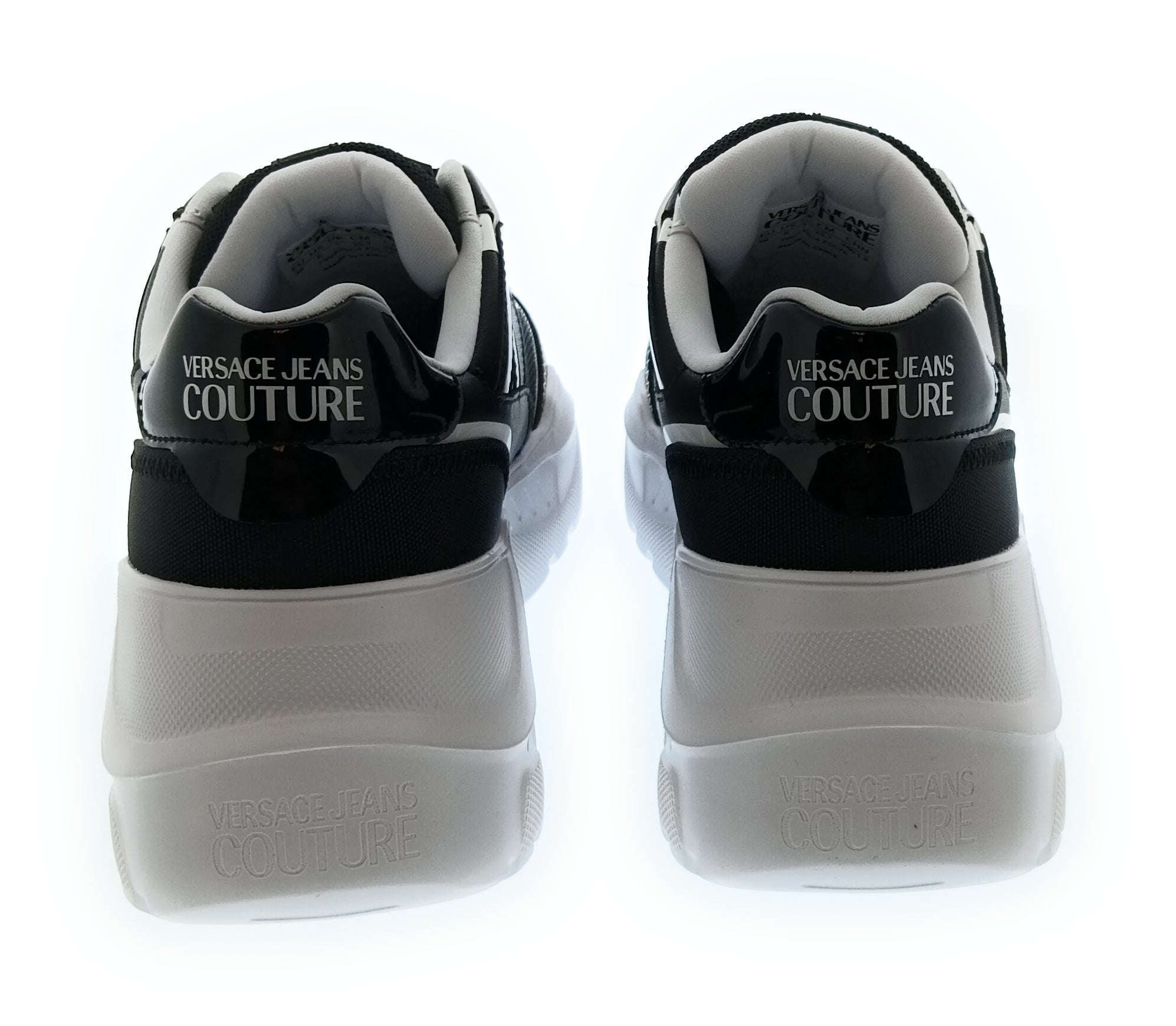 Versace Jeans Couture Women's Black and White Chunky Lace-Up Sneakers-
