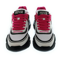 Versace Jeans Couture Women's White Pink and Black Chunky Lace-Up Sneakers-