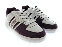 Versace Jeans Couture Women's White and Burgundy Low-Top Lace-Up Sneakers-