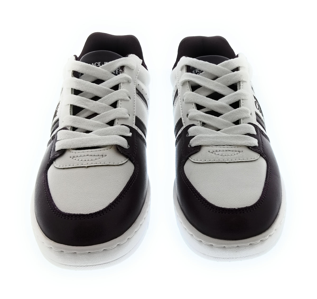 Versace Jeans Couture Women's White and Burgundy Low-Top Lace-Up Sneakers-