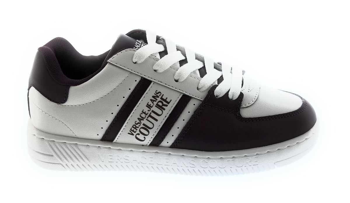 Versace Jeans Couture Women's White and Burgundy Low-Top Lace-Up Sneakers-