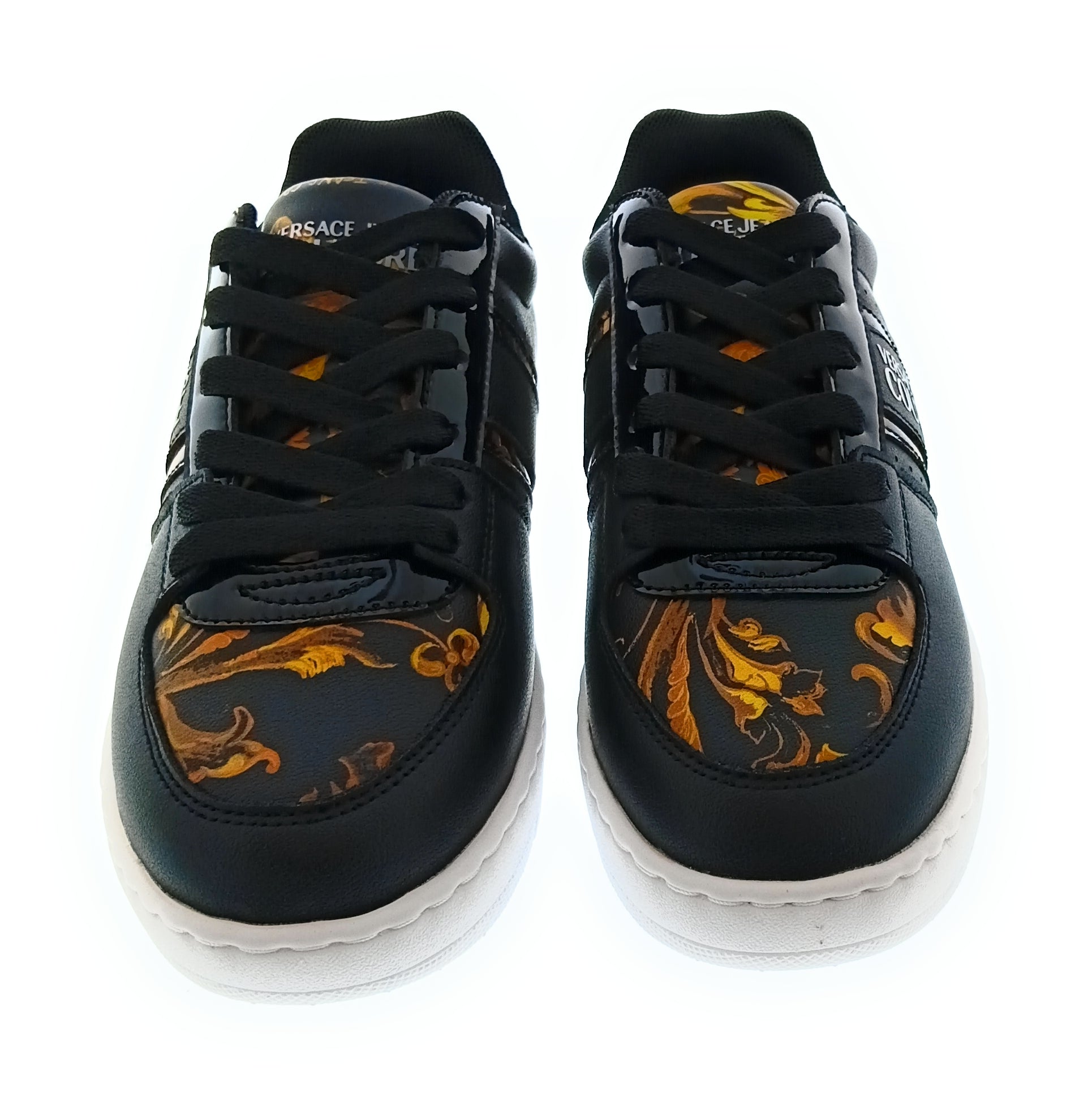 Versace Jeans Couture Women's Black Baroque Print Low-Top Lace-Up Sneakers-