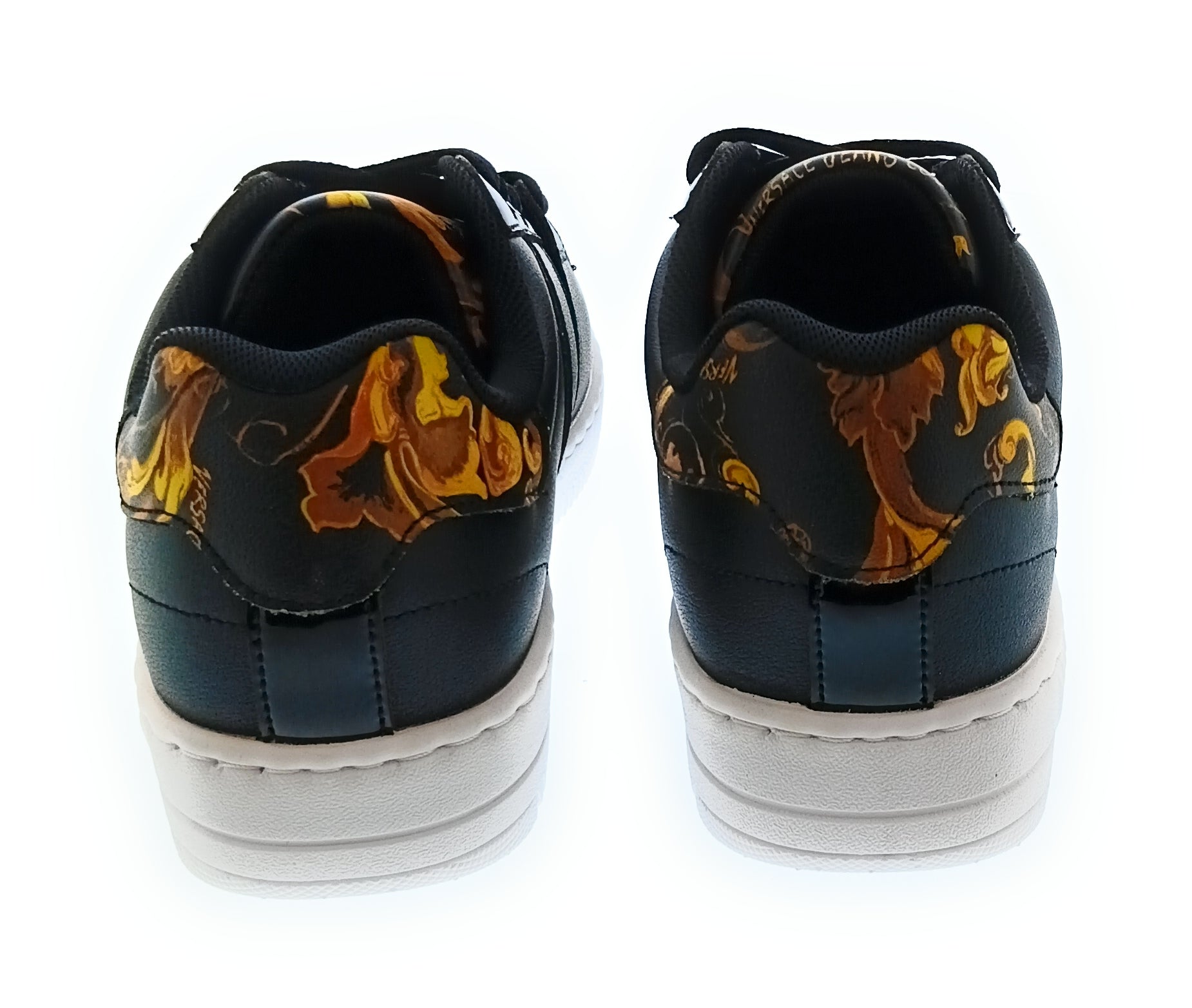Versace Jeans Couture Women's Black Baroque Print Low-Top Lace-Up Sneakers-