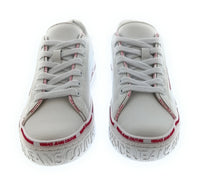Versace Jeans Couture Women's White Logo Platform Lace-Up Sneakers-