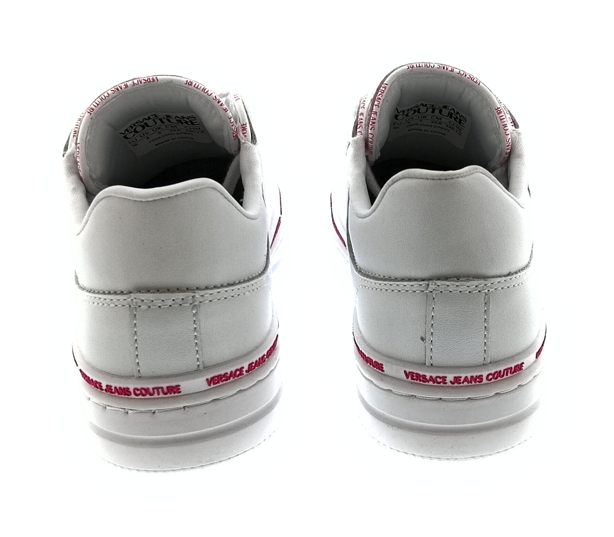 Versace Jeans Couture Women's White Logo Platform Lace-Up Sneakers-