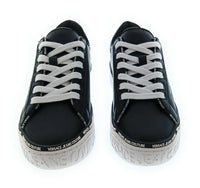 Versace Jeans Couture Women's Black Logo Platform Lace-Up Sneakers-