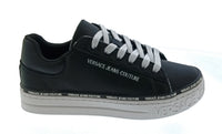 Versace Jeans Couture Women's Black Logo Platform Lace-Up Sneakers-