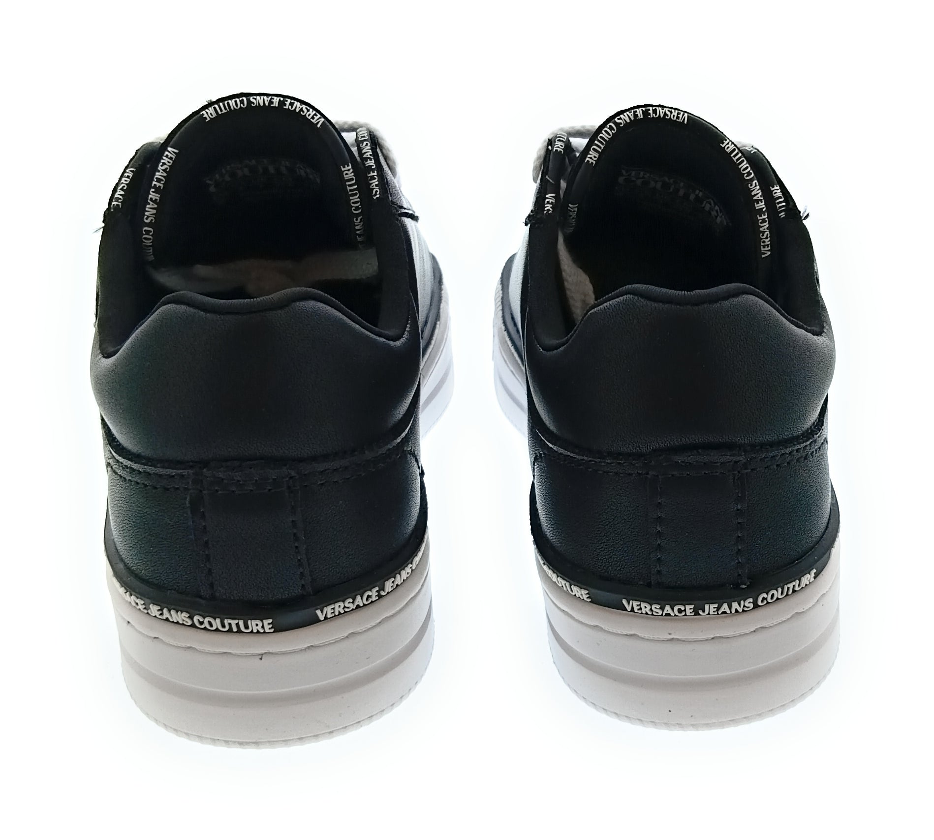 Versace Jeans Couture Women's Black Logo Platform Lace-Up Sneakers-