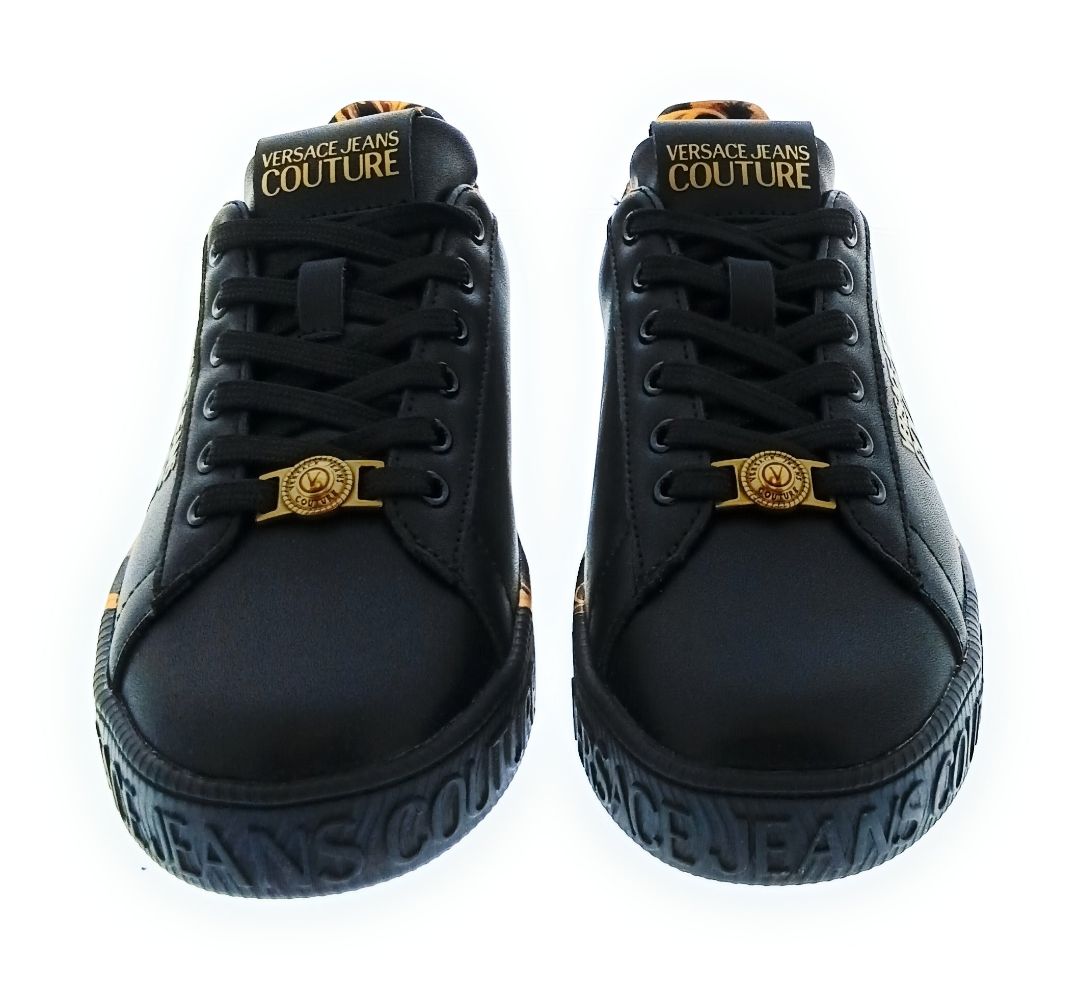 Versace Jeans Couture Women's Black Baroque Platform Lace-Up Sneakers-