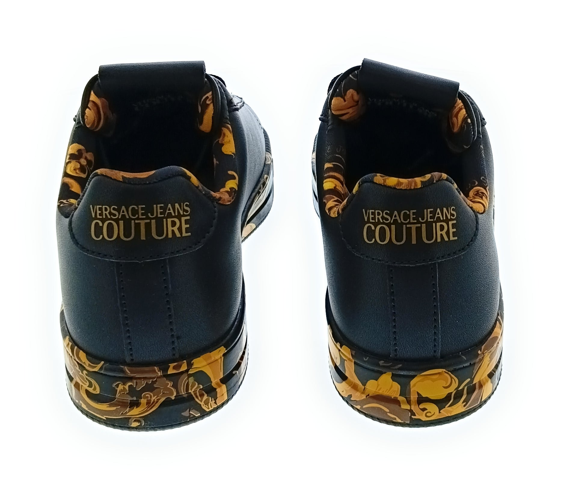 Versace Jeans Couture Women's Black Baroque Platform Lace-Up Sneakers-