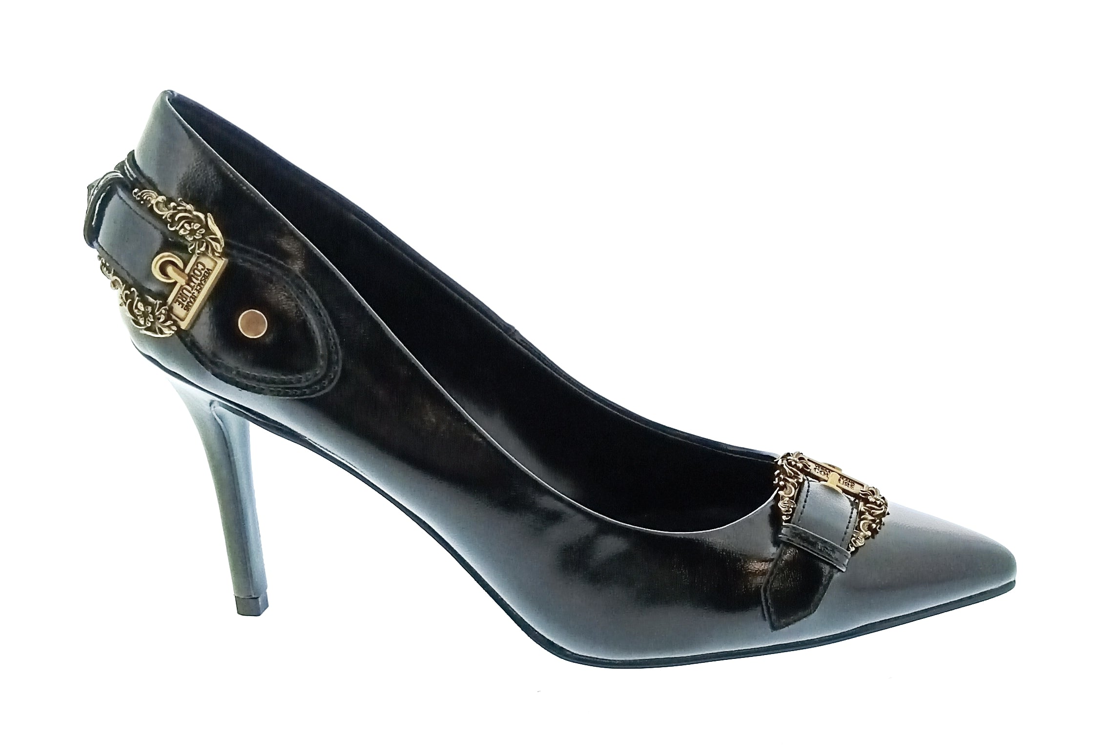 Versace Jeans Couture Women's Black Pointed-Toe Stiletto Pumps-