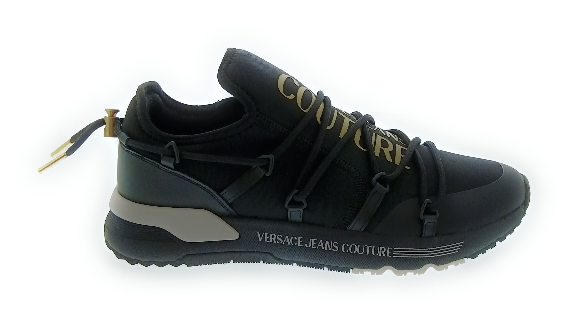 Versace Jeans Couture Versace Jeans Couture Black/Gold Mens Signature Neoprene Sneakers-