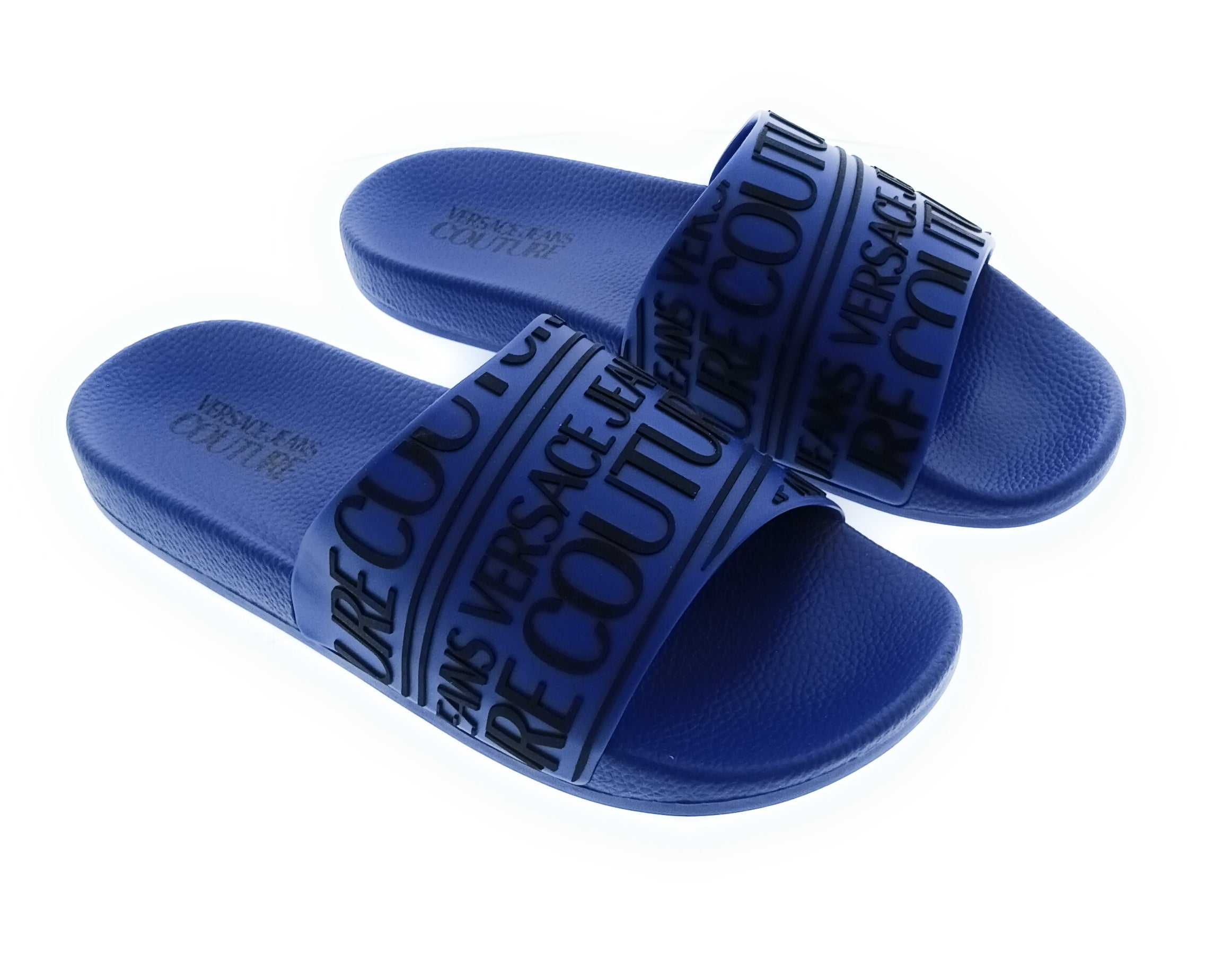 Versace Jeans Couture Versace Jeans Couture Blue Signature Script Pool Slide-