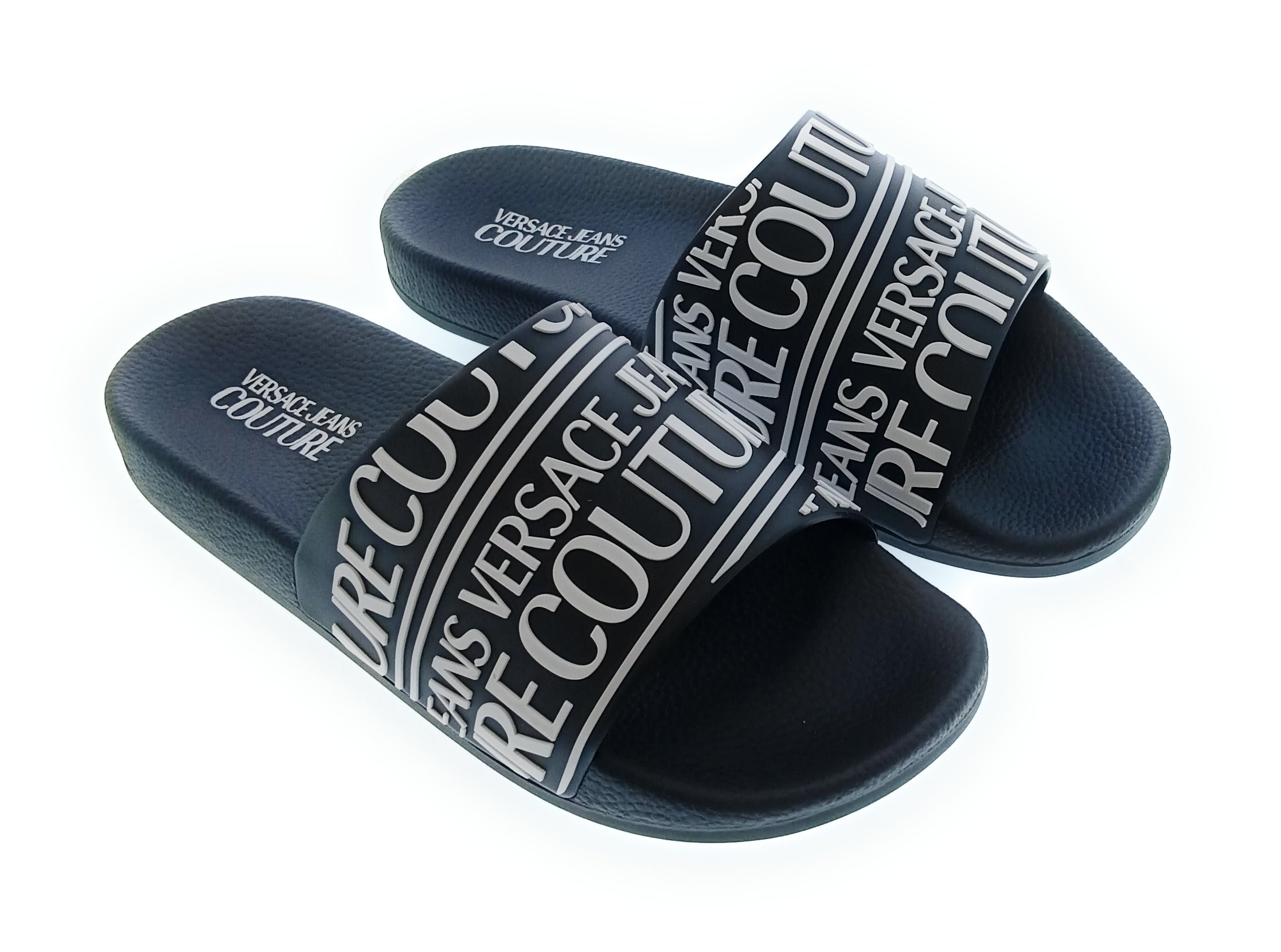 Versace Jeans Couture Versace Jeans Couture Black Signature Script Pool Slide-