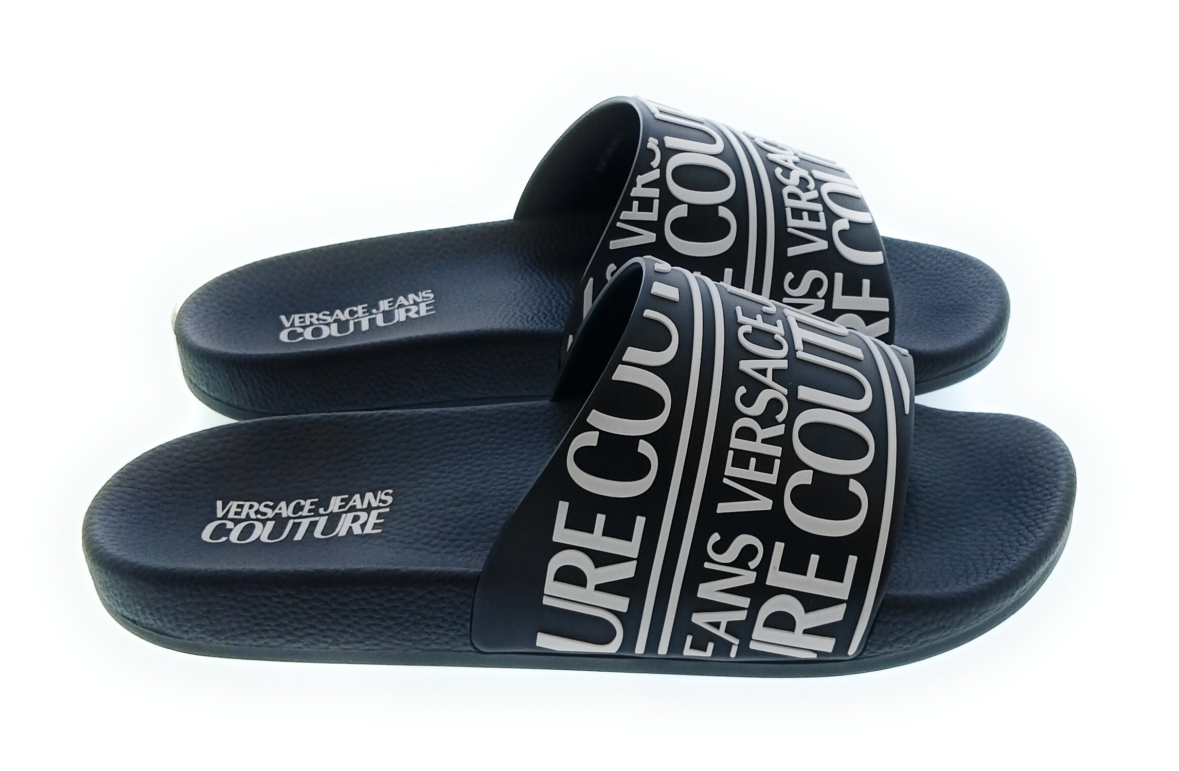 Versace Jeans Couture Versace Jeans Couture Black Signature Script Pool Slide-