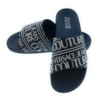 Versace Jeans Couture Versace Jeans Couture Black Signature Script Pool Slide-