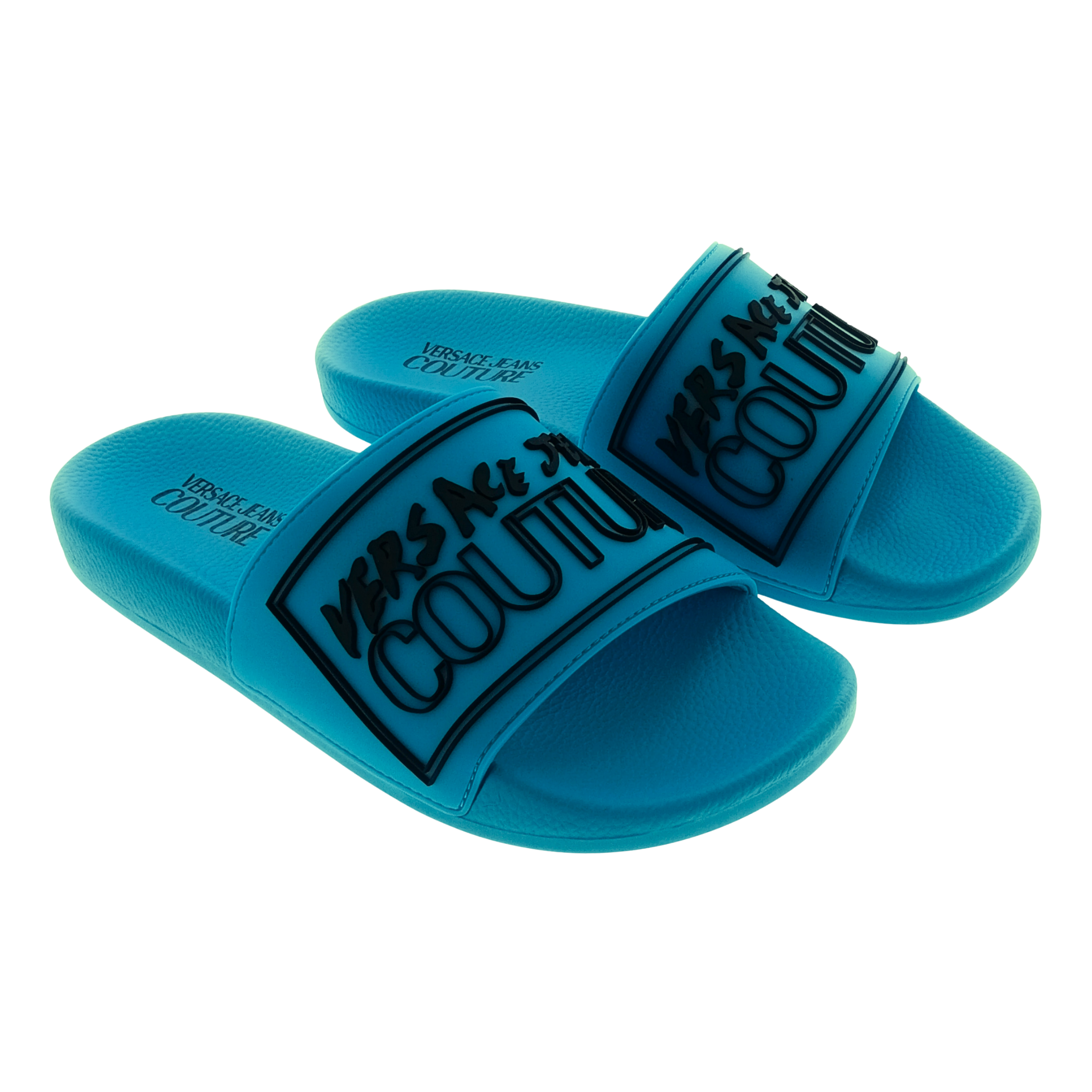 Versace Jeans Couture Versace Jeans Couture Bright Blue Signature Pool Slide-