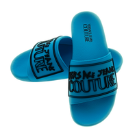 Versace Jeans Couture Versace Jeans Couture Bright Blue Signature Pool Slide-