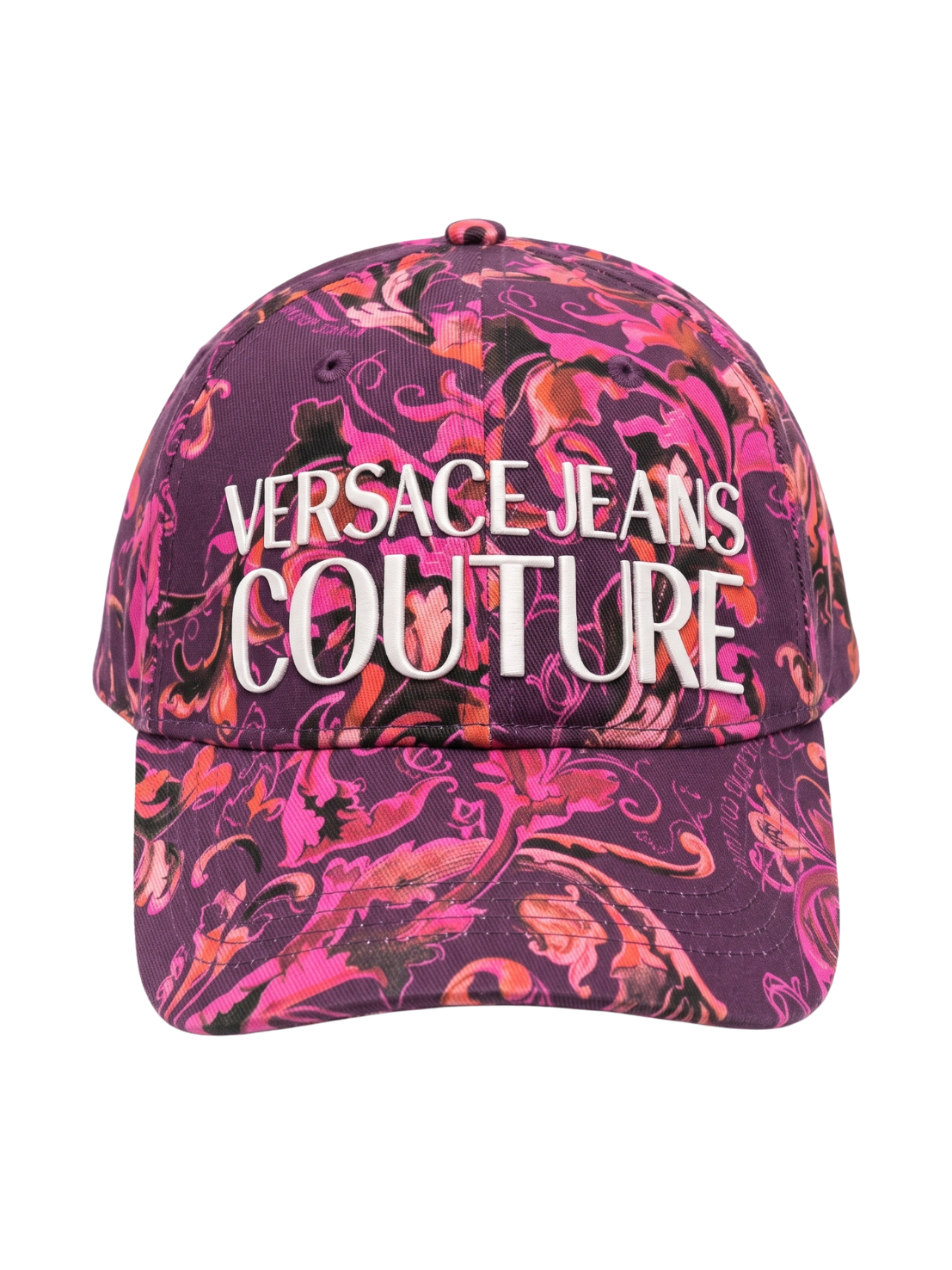 Versace Jeans Couture Women's Pink/Burgundy Baroque Logo Baseball Cap