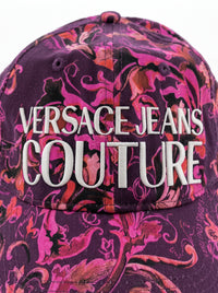 Versace Jeans Couture Women's Pink/Burgundy Baroque Logo Baseball Cap