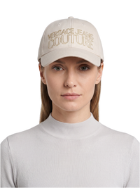 Versace Jeans Couture Women's Ivory Gold Logo Baseball Cap
