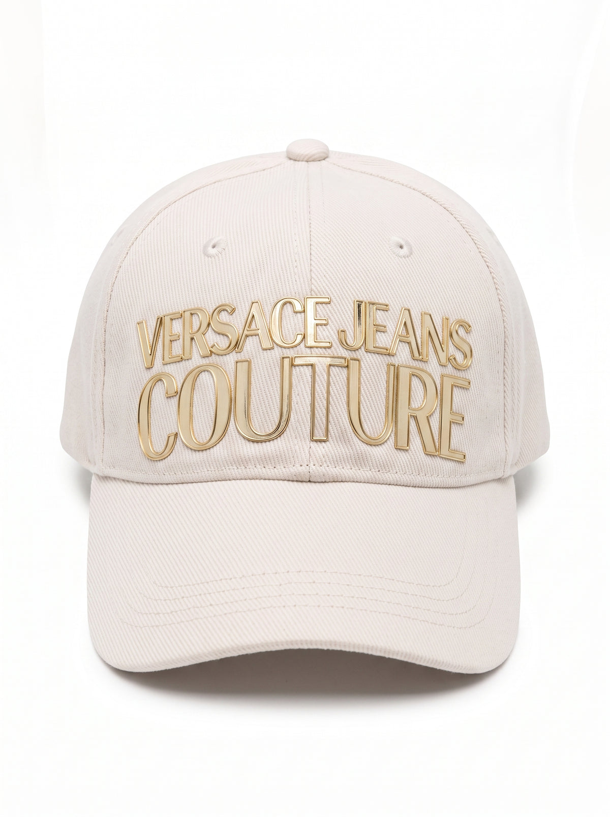 Versace Jeans Couture Women's Ivory Gold Logo Baseball Cap