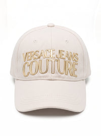 Versace Jeans Couture Women's Ivory Gold Logo Baseball Cap