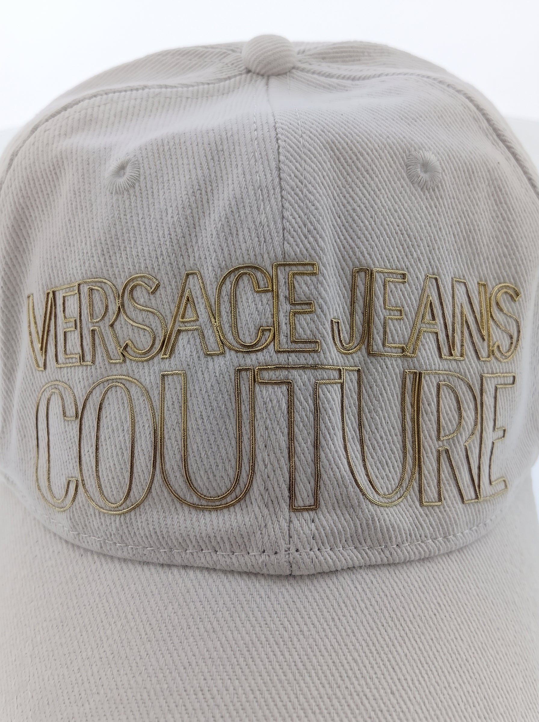 Versace Jeans Couture Women's Ivory Gold Logo Baseball Cap