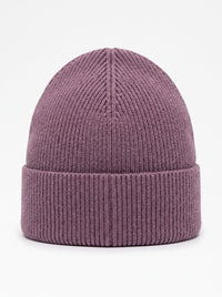 Versace Jeans Couture Womens Lavender Ribbed Knit Logo Patch Beanie