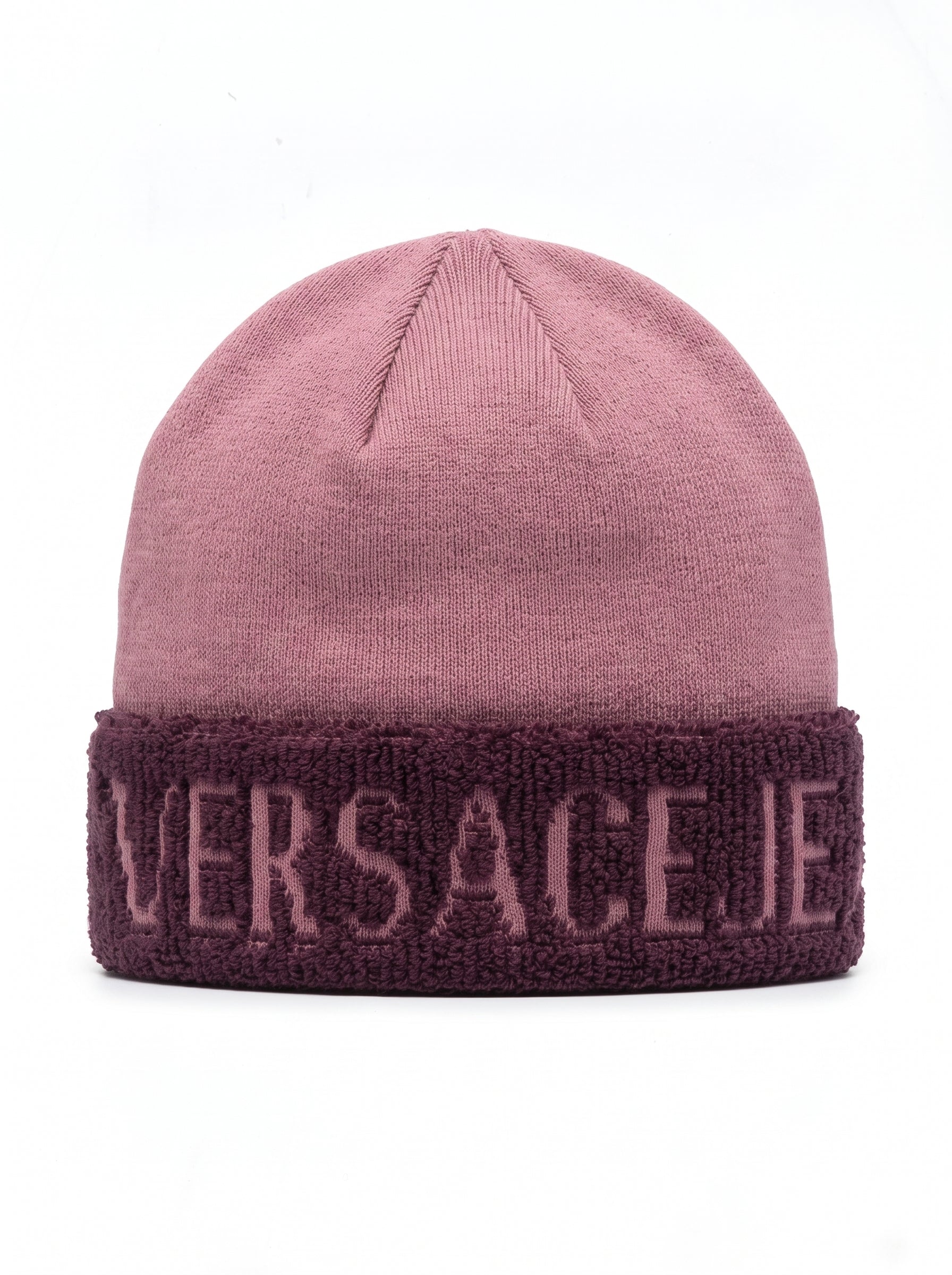Versace Jeans Couture Womens Pink Logo Cuff Knit Beanie