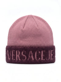 Versace Jeans Couture Womens Pink Logo Cuff Knit Beanie