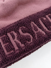 Versace Jeans Couture Womens Pink Logo Cuff Knit Beanie