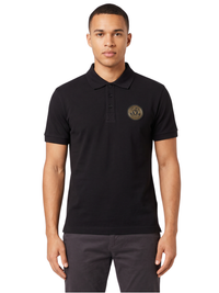 Versace Jeans Couture Versace Jeans Couture Black Polo Shirt – Classic Medallion Chest Logo-