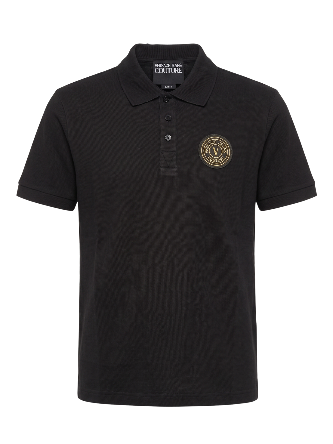 Versace Jeans Couture Versace Jeans Couture Black Polo Shirt – Classic Medallion Chest Logo-