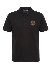 Versace Jeans Couture Versace Jeans Couture Black Polo Shirt – Classic Medallion Chest Logo-