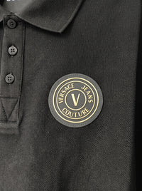 Versace Jeans Couture Versace Jeans Couture Black Polo Shirt – Classic Medallion Chest Logo-