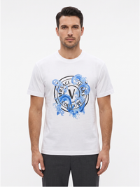 Versace Jeans Couture Versace Jeans Couture White T-Shirt – Baroque  Medallion  Logo-