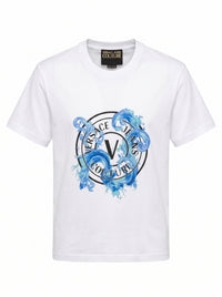 Versace Jeans Couture Versace Jeans Couture White T-Shirt – Baroque  Medallion  Logo-