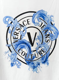 Versace Jeans Couture Versace Jeans Couture White T-Shirt – Baroque  Medallion  Logo-