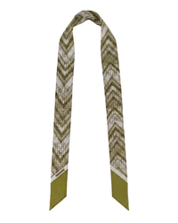 Missoni Shimmer Green Silk Chevron Ribbon Scarf
