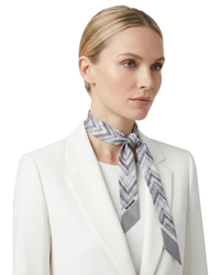Missoni Shimmer Green Silk Chevron Ribbon Scarf