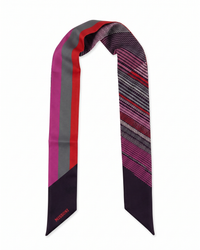Missoni Multicolor Silk Reversible Chevron Ribbon Scarf