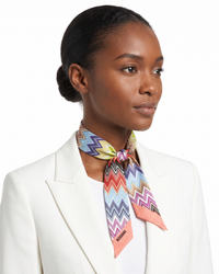 Missoni Pale Blue Silk Classic Print Ribbon Scarf