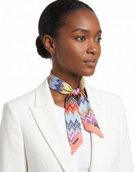 Missoni Multicolor Silk Zigzag Ribbon Scarf