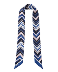 Missoni Navy Pink Classic Chevron Silk Ribbon Scarf