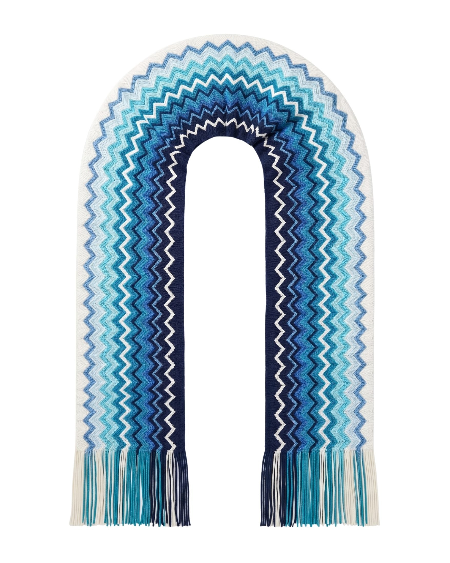 Missoni Missoni Blue Ombre Classic Zigzag Cotton Scarf