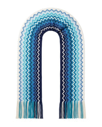 Missoni Missoni Blue Ombre Classic Zigzag Cotton Scarf