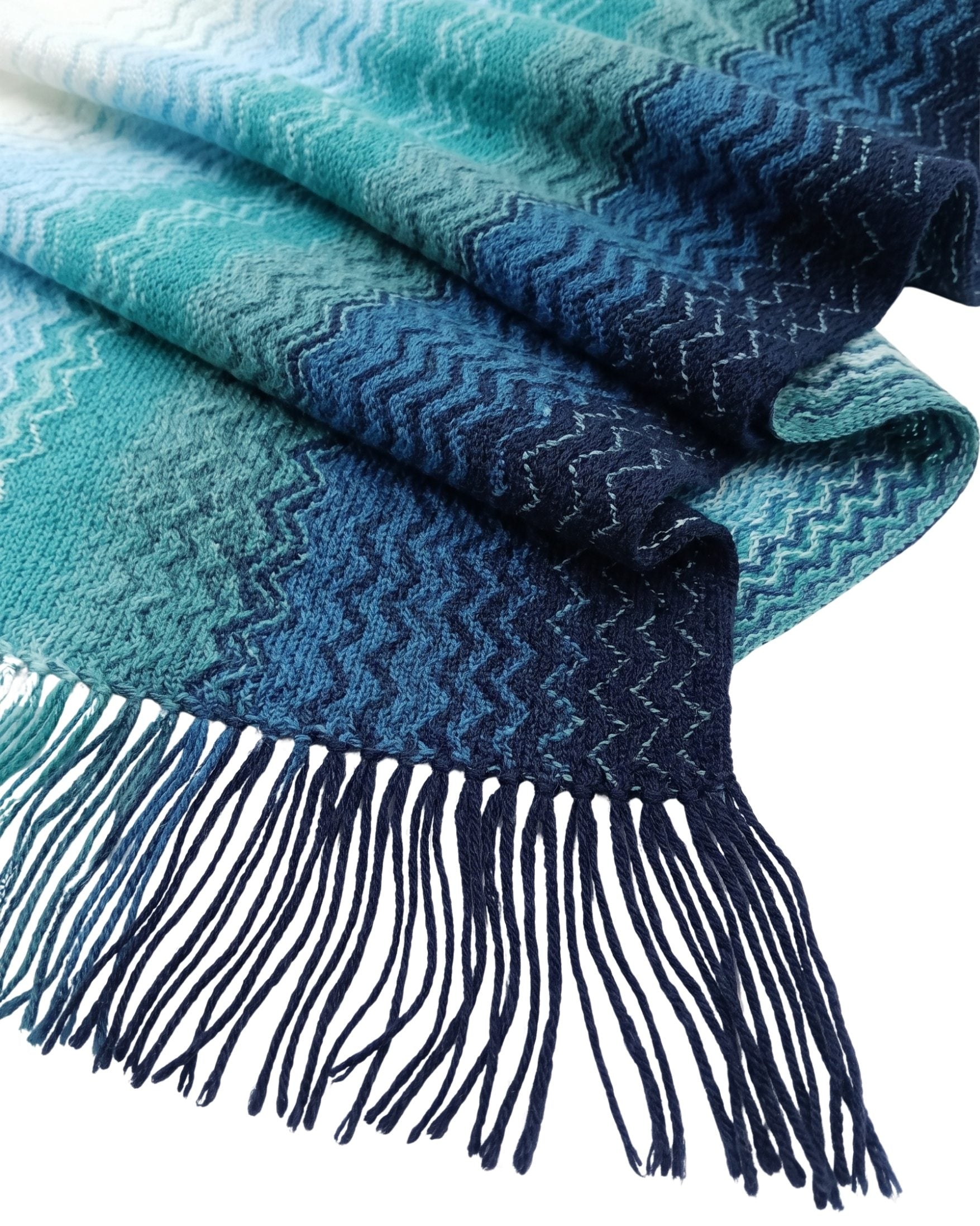 Missoni Missoni Blue Ombre Classic Zigzag Cotton Scarf