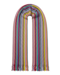 Missoni Missoni Multicolor Classic Zigzag Cotton Blend Scarf