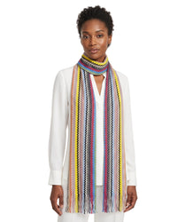 Missoni Missoni Multicolor Classic Zigzag Cotton Blend Scarf